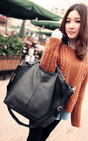 Big Shoulder Bag BG485 Black