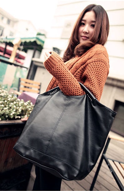 Big Shoulder Bag BG485 Black