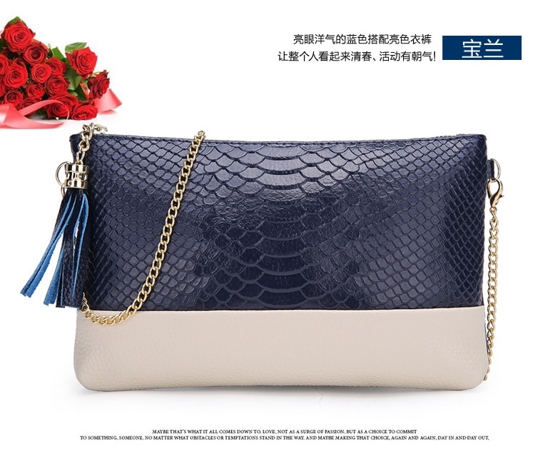 Crocodile Cluth Bag Import BG573 Dark Blue