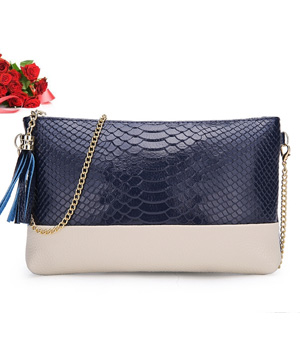 Crocodile Cluth Bag Import BG573 Dark Blue