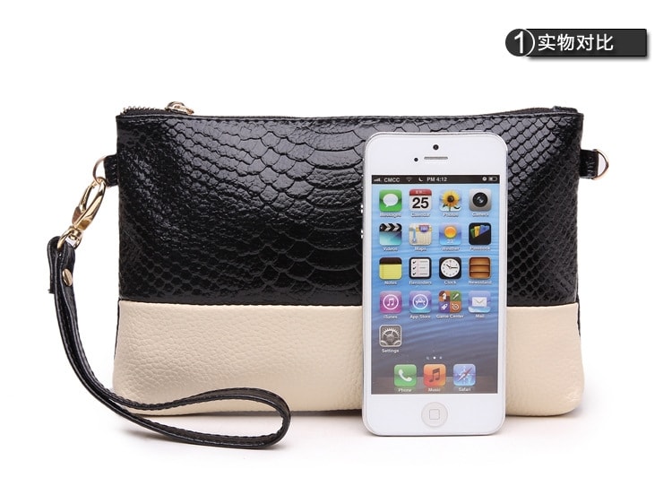 Genuine Leather Clutch Bag BG574 Black