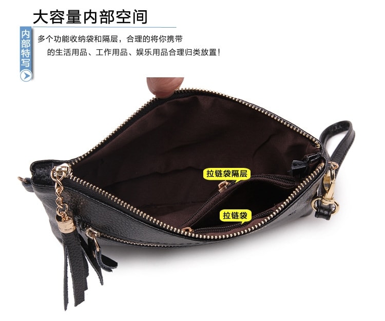 Genuine Leather Clutch Bag BG574 Black