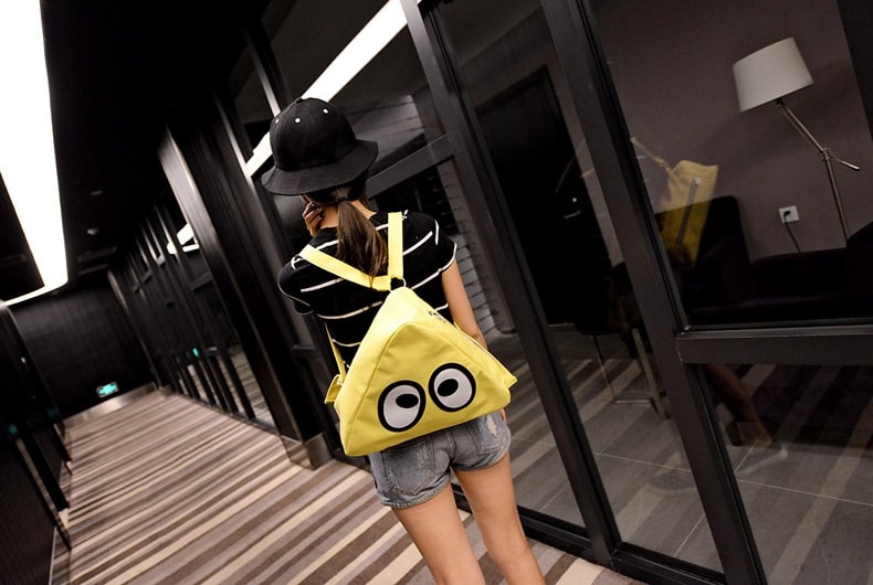 Cute Canvas Backpack BG586 Yellow