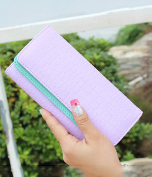 Korea Flip Leather Wallet BG597 Purple