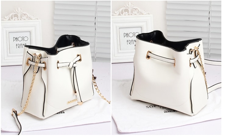 Korea Buckle Shoulder Bag BG647 Ivory