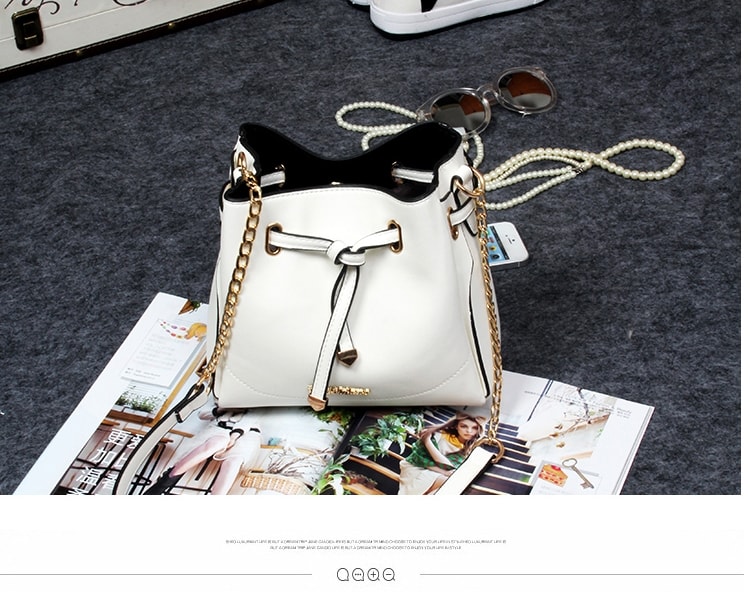 Korea Buckle Shoulder Bag BG647 Ivory