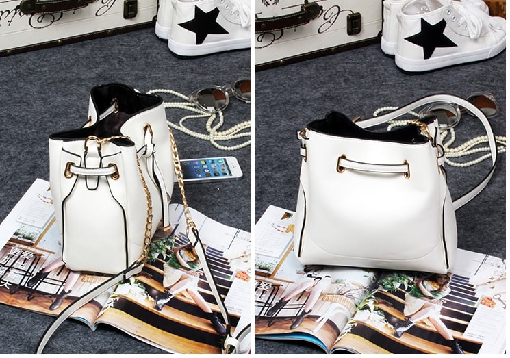 Korea Buckle Shoulder Bag BG647 Ivory