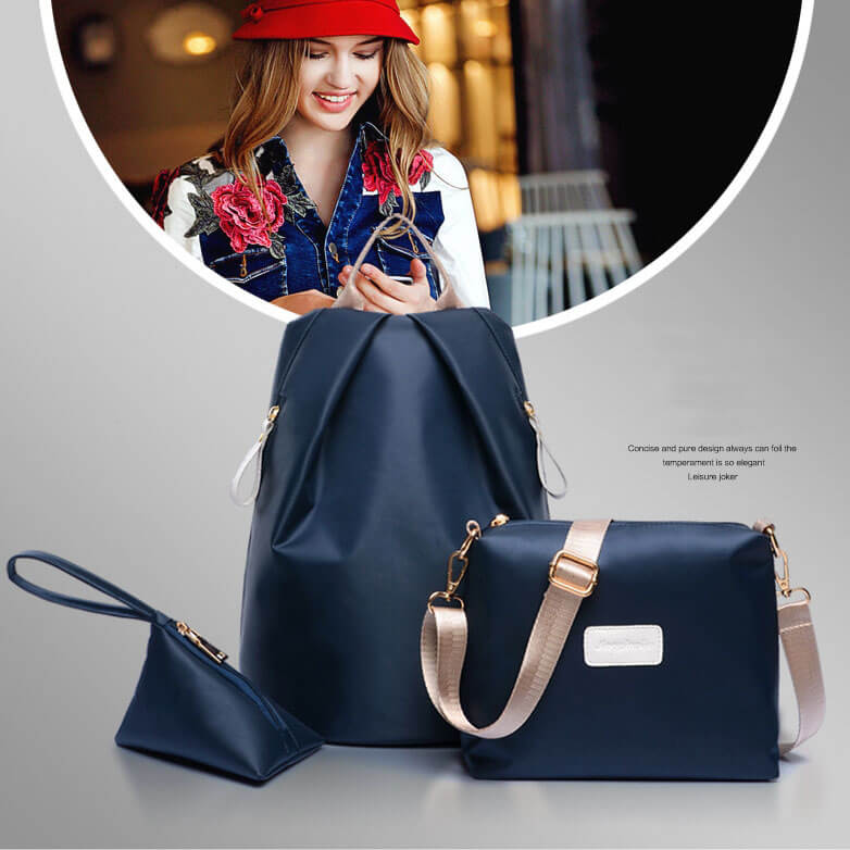 Trendy Backpack Set Import BG656 Blue