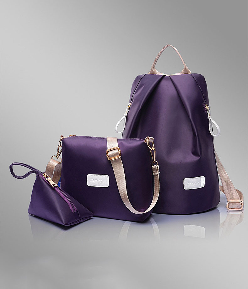 Trendy Backpack Set Import BG659 Purple