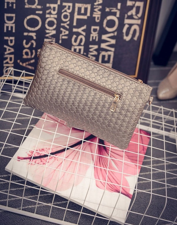 Crocodile Skin Shoulder Bag BG671 Gold