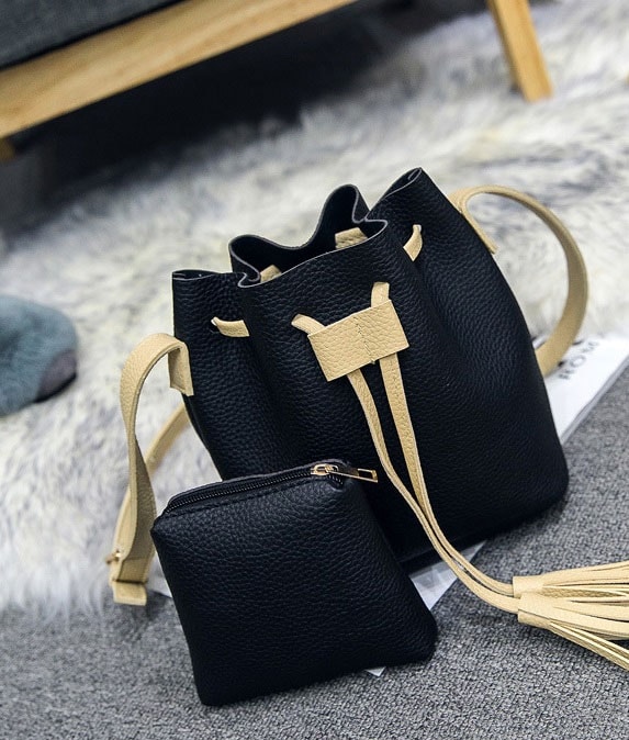 Pouch Bag Set Import BG673 Black