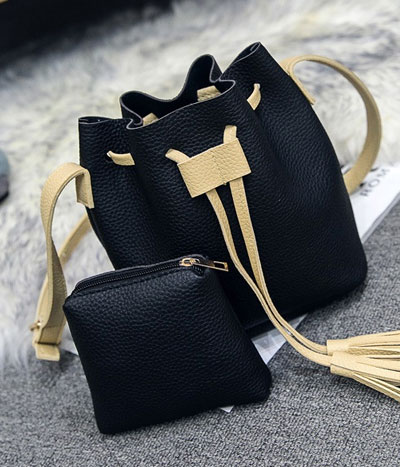 Pouch Bag Set Import BG673 Black