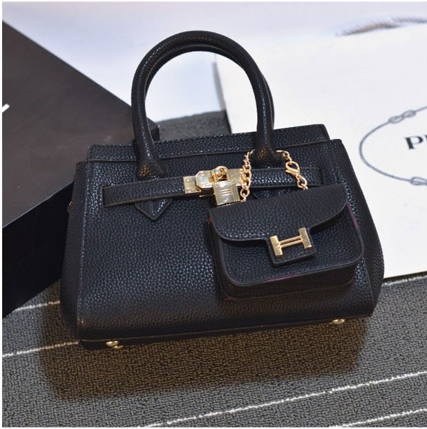 Hand Bag Chain Set Import BG687 Black