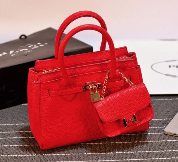 Hand Bag Chain Set Import BG689 Red