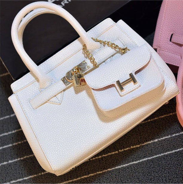 Hand Bag Chain Set Import BG690 White