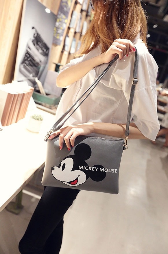 Sling Bag Mickey Mouse Import BG692 Gray