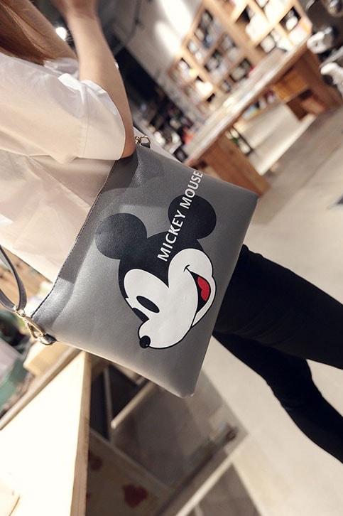 Sling Bag Mickey Mouse Import BG692 Gray