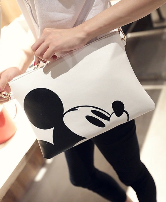 Sling Bag Mickey Mouse Import BG693 White