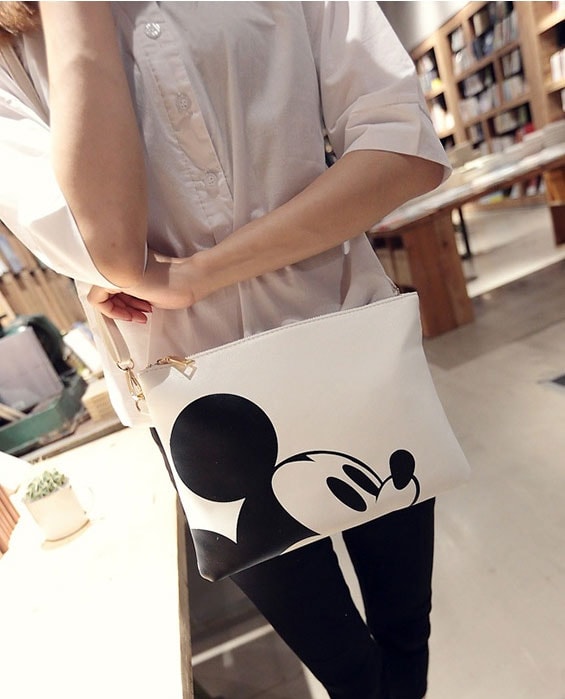 Sling Bag Mickey Mouse Import BG693 White