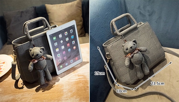 Elegan Teddy Bear Hand Bag BG700 Gray