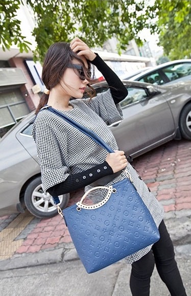 Elegant Shoulder Bag Import BG704 Blue