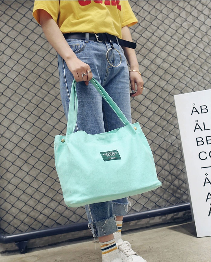 Canvas Shoulder Bag Import BG718 Tosca