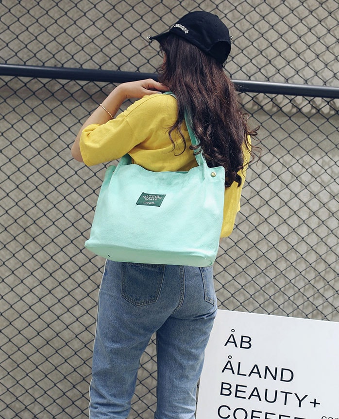 Canvas Shoulder Bag Import BG718 Tosca