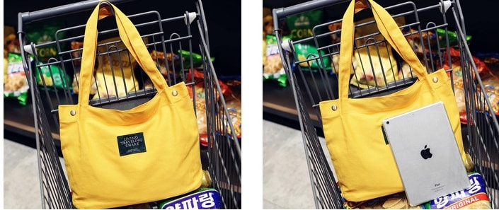 Canvas Shoulder Bag Import BG719 Yellow