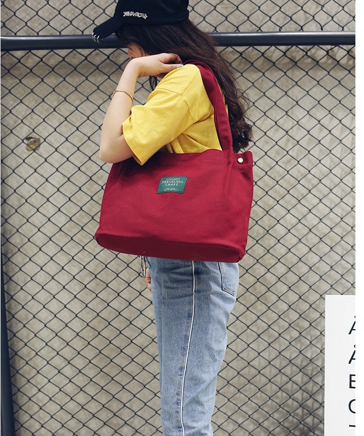 Canvas Korea Shoulder Bag BG721 Red