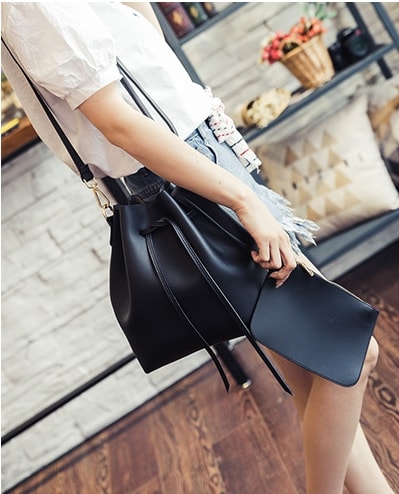 High Quality Pouch Bag Set Import BG747 Black