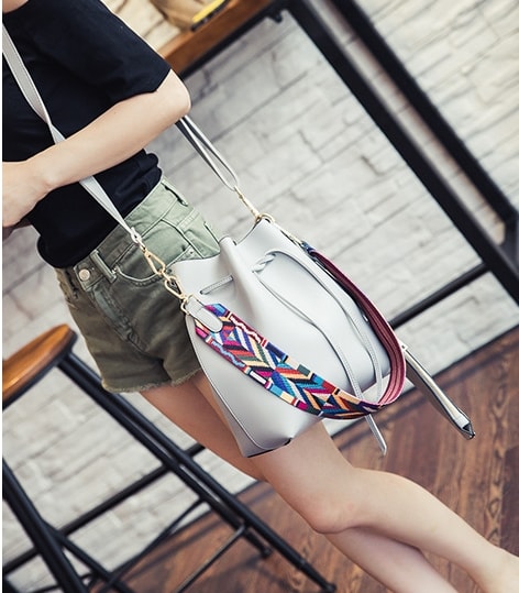 Korea Pouch Bag Set Import BG749 Ivory