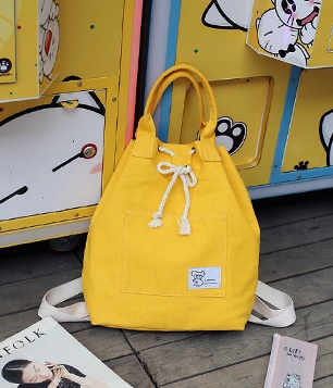 Korea Canvas Backpack Import BG751 Yellow