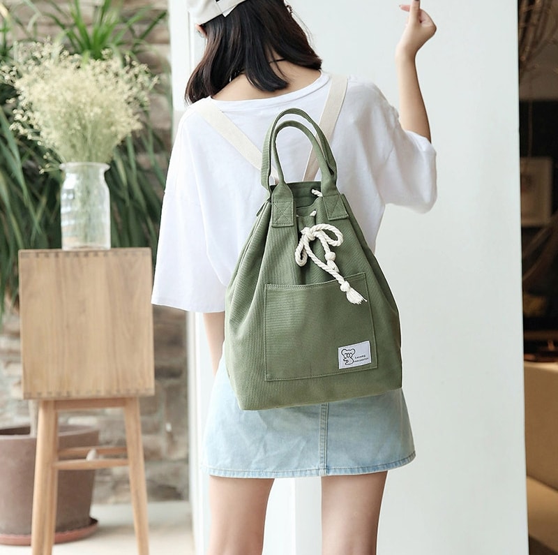 Casual Canvas Backpack Import BG752 Green