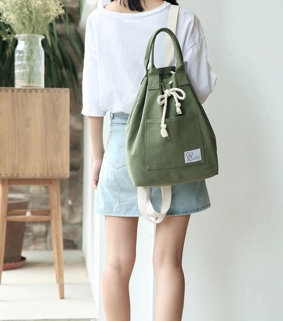 Casual Canvas Backpack Import BG752 Green