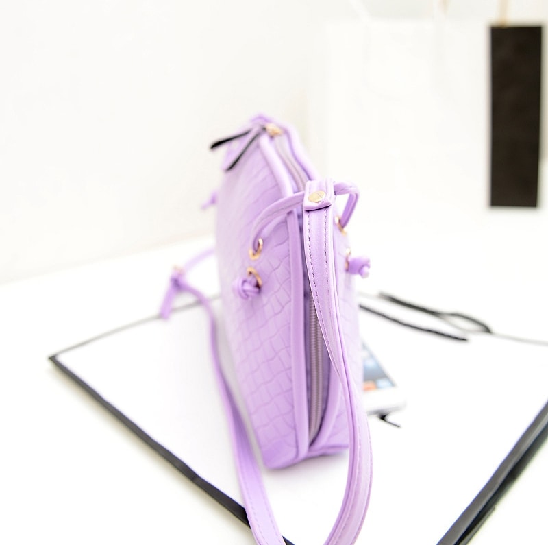 Snakeskin Shoulder Bag Import BG767 Purple