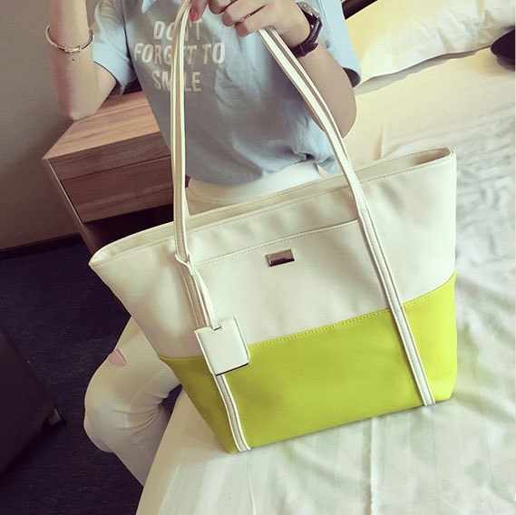 Two Color TOTE Bag Import BG791 Yellow