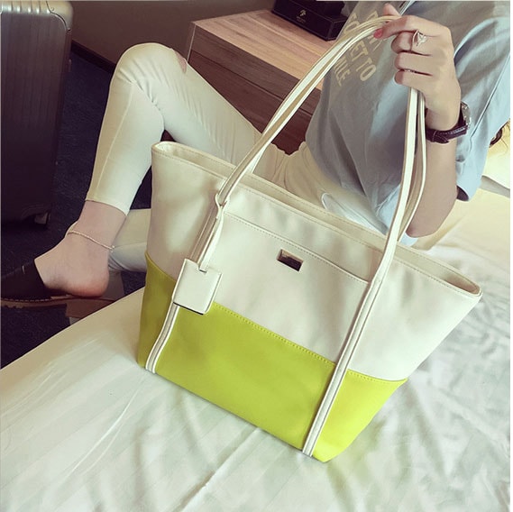 Two Color TOTE Bag Import BG791 Yellow