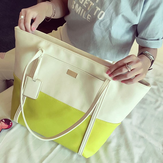 Two Color TOTE Bag Import BG791 Yellow