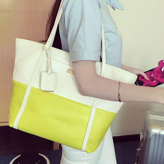 Two Color TOTE Bag Import BG791 Yellow