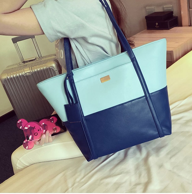 Two Color TOTE Bag Import BG792 Blue