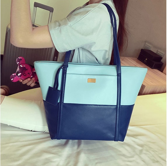 Two Color TOTE Bag Import BG792 Blue