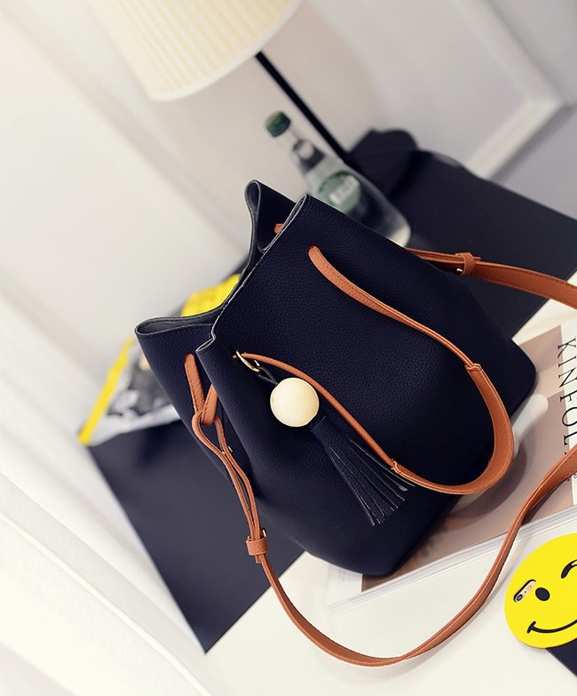 Bucket Pouch Bag Set Import BG793 Black