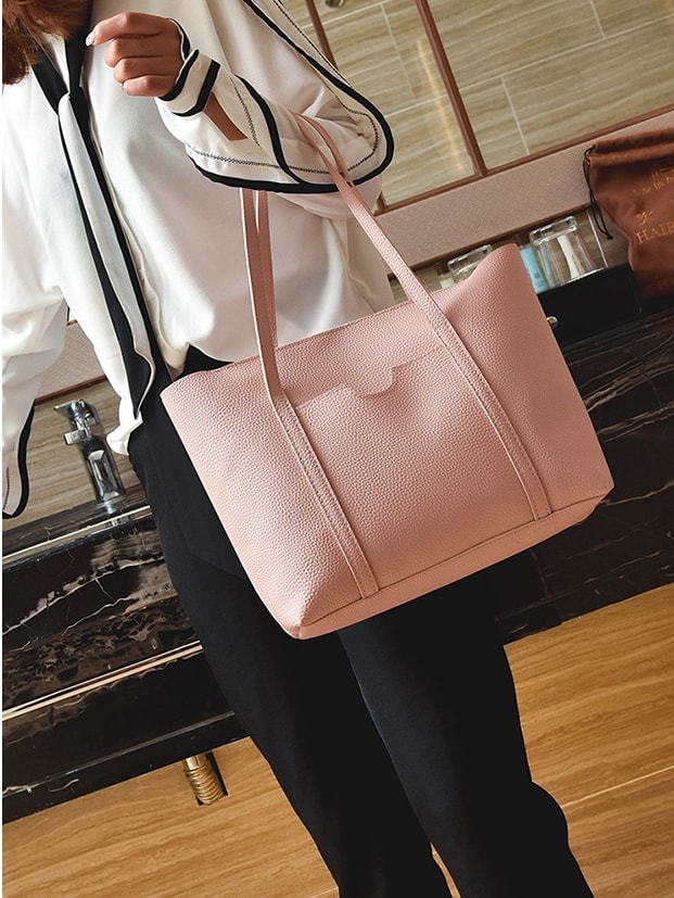 Premium Korea HandBag Set Import BG801 Pink