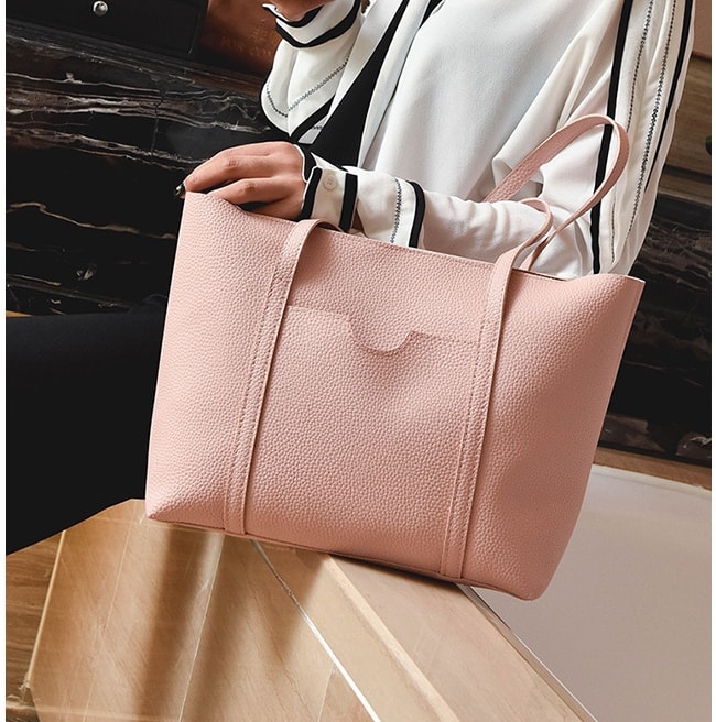 Premium Korea HandBag Set Import BG801 Pink