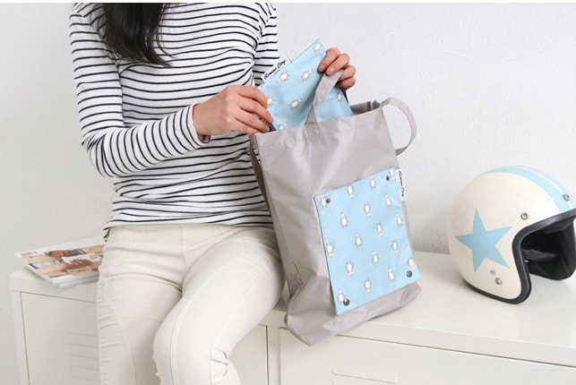 Foldable TOTE Bag Korea Import BG837 Grey