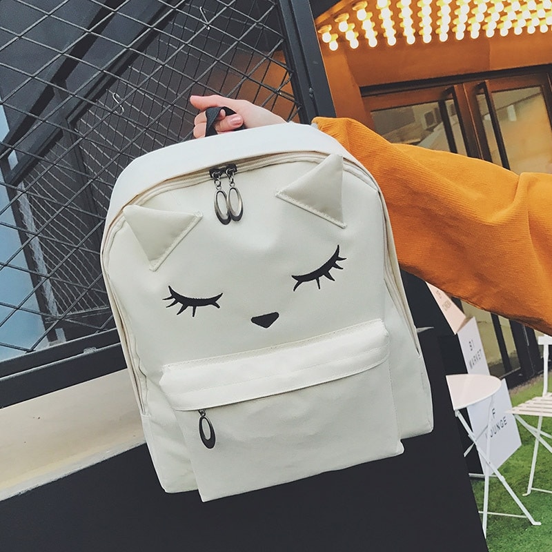 Korea Cat Backpack Import BG851 Beige