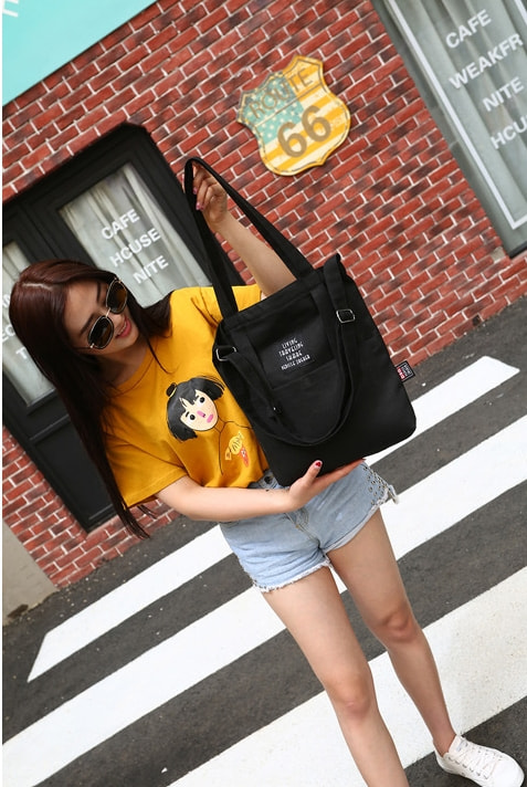 Casual Tote Bag Import BG876 Black