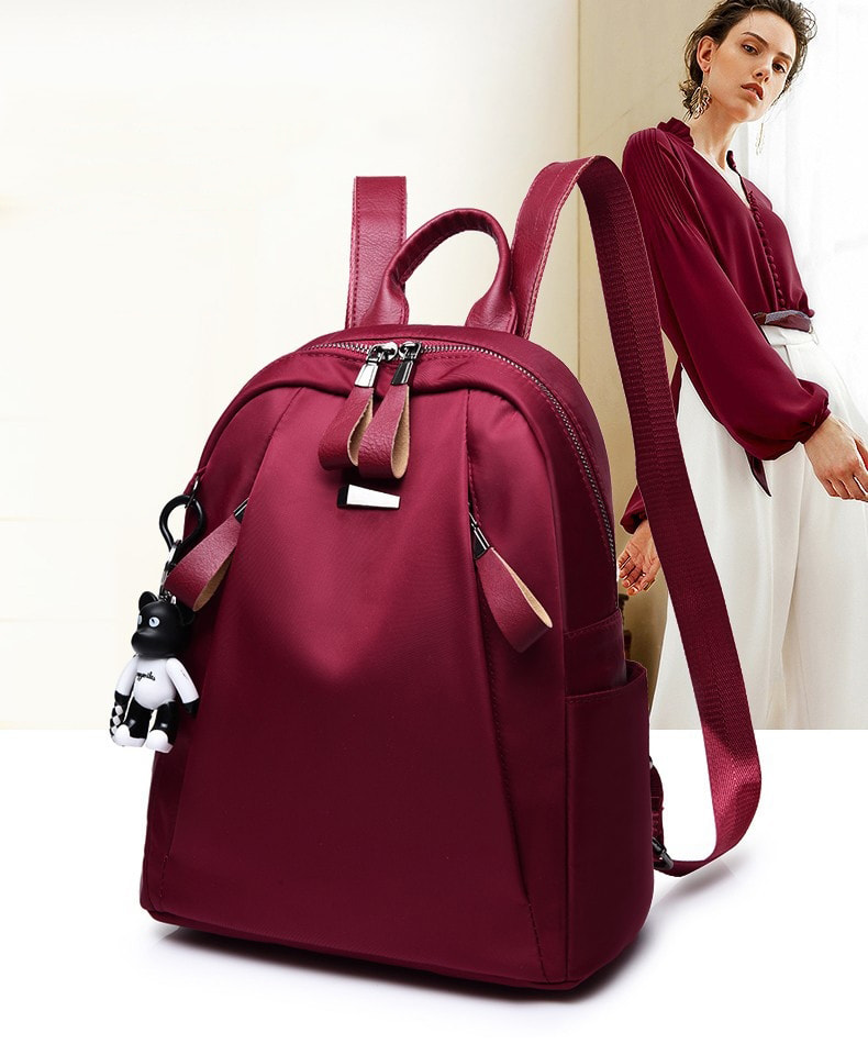 Tas Backpack Oxford Medium Import BG906 Maroon