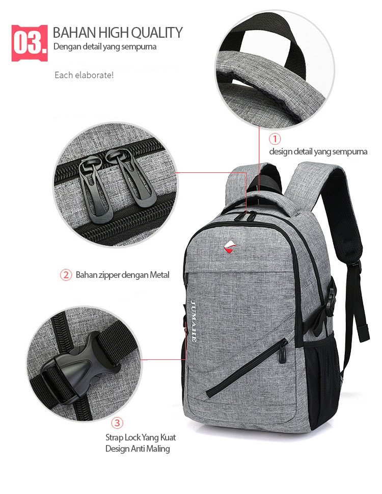 Sleek Traveling Backpack Import BG912 Gray