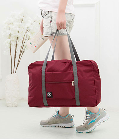 Foldable Travel Bag Import BG919 Maroon